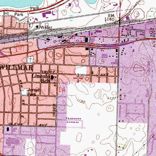 Topographic Map of Lincoln Park, MN