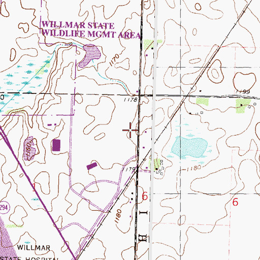 Topographic Map of Willmar Senior High School, MN