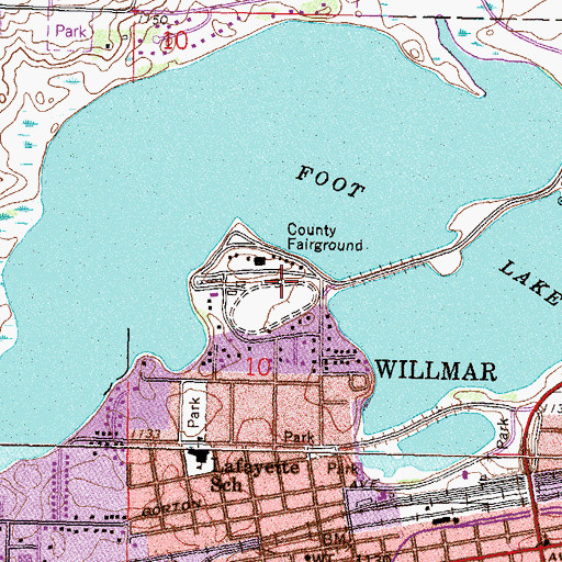Topographic Map of Kandiyohi County Fairgrounds, MN