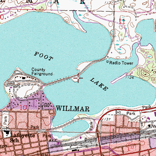 Topographic Map of Rau Park, MN