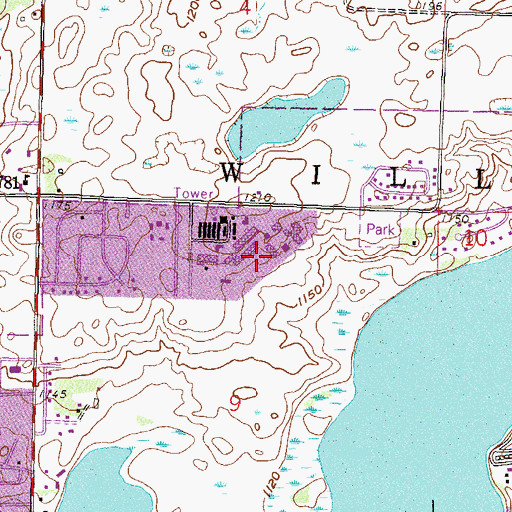 Topographic Map of Ridgewater College - Willmar Campus, MN