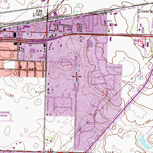 Topographic Map of Valley Golf Course, MN
