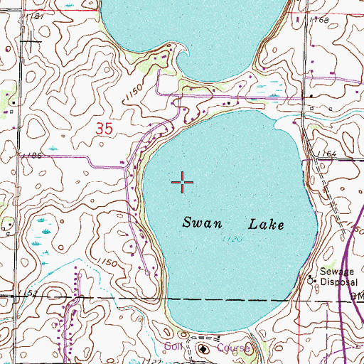 Topographic Map of Eagle Creek Golf Course, MN