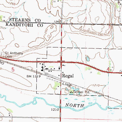 Topographic Map of Regal Post Office (historical), MN