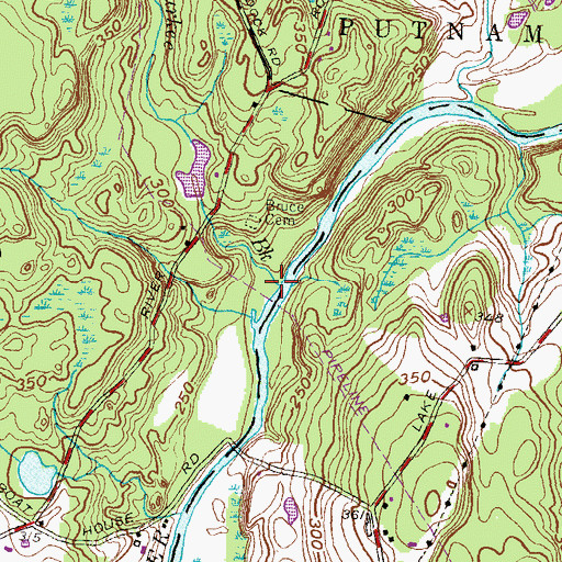 Topographic Map of Durkee Brook, CT