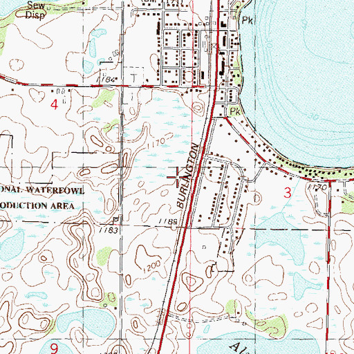 Topographic Map of Spicer Post Office, MN