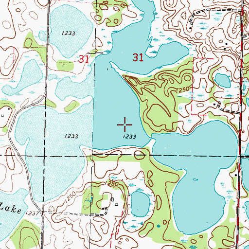 Topographic Map of Sunburg Lake, MN