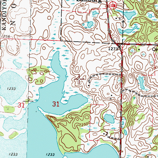 Topographic Map of Sunburg Wildlife Management Area, MN