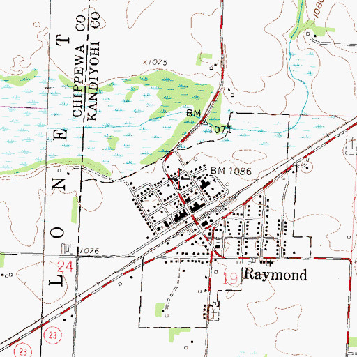 Topographic Map of United Methodist Church, MN