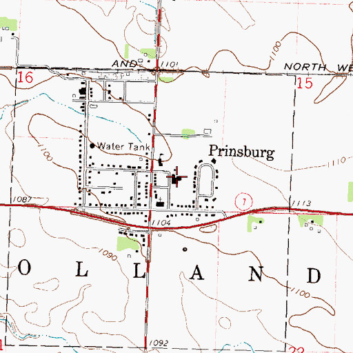 Topographic Map of Central Minnesota Christian High School, MN