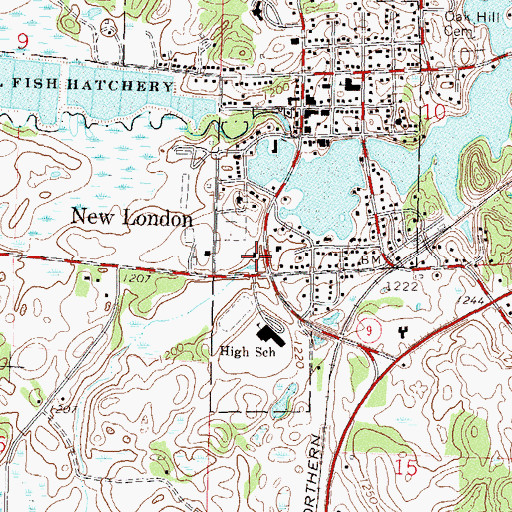 Topographic Map of Peace Lutheran Church, MN