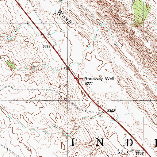 Topographic Map of Bodaway Well, AZ