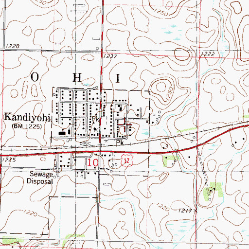 Topographic Map of Church of Christ, MN