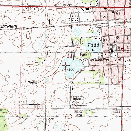 Topographic Map of Gordy Johnson Little League Field, MN