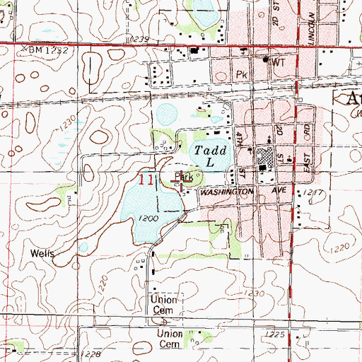 Topographic Map of Centennial Park, MN