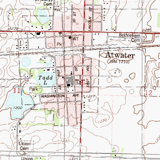 Topographic Map of Bethlehem Lutheran Church, MN