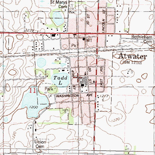Topographic Map of Immanuel Lutheran Church, MN