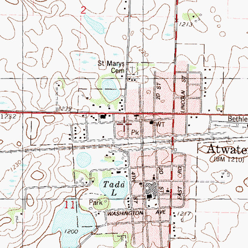 Topographic Map of Affiliated Community Medical Center, MN