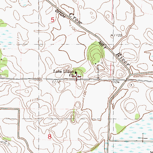 Topographic Map of Lake Lillian United Methodist Cemetery, MN