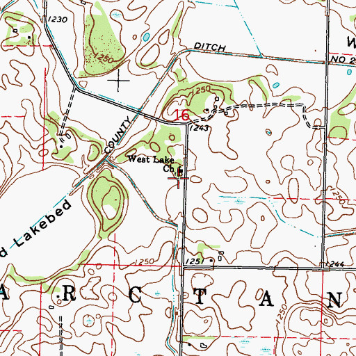 Topographic Map of West Lake Lutheran Cemetery, MN
