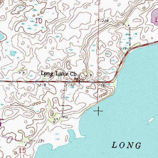 Topographic Map of Long Lake Cemetery, MN