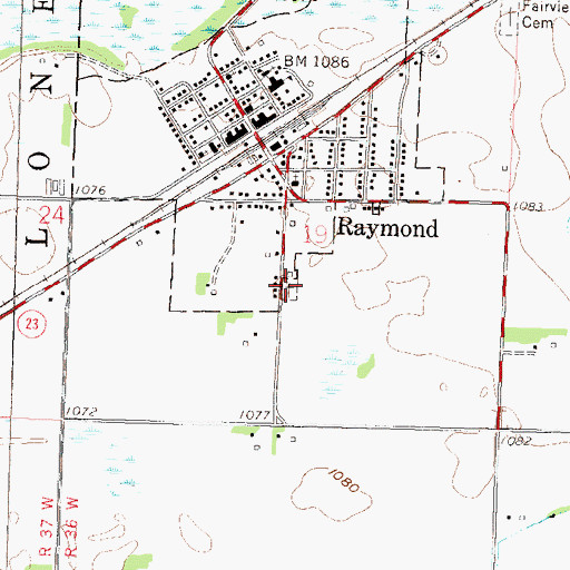Topographic Map of Saint John's Lutheran Cemetery, MN