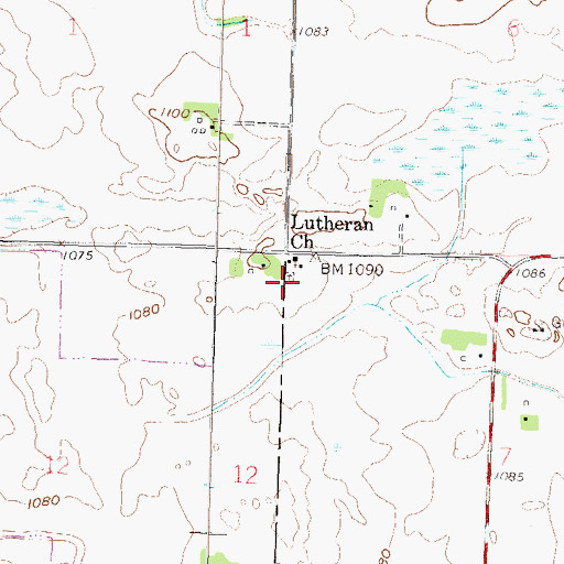 Topographic Map of Trinity Lutheran Cemetery, MN