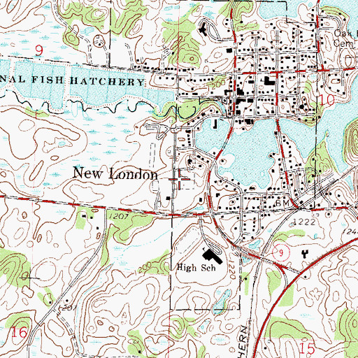 Topographic Map of Lebanon Cemetery, MN