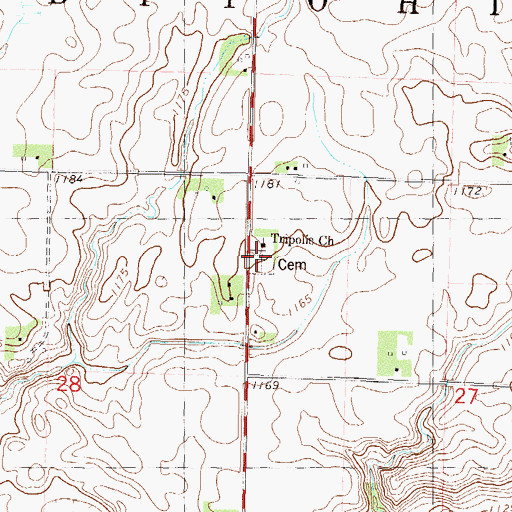 Topographic Map of Tripolis Cemetery, MN