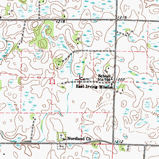 Topographic Map of Evangelical Free Church Cemetery, MN