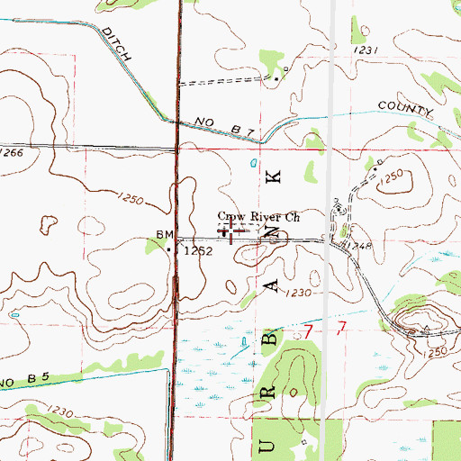 Topographic Map of Crow River Lutheran Church Cemetery, MN