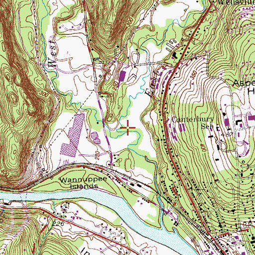 Topographic Map of East Aspetuck River, CT