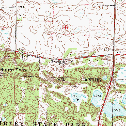 Topographic Map of Broberg-Lundborg State Monument, MN
