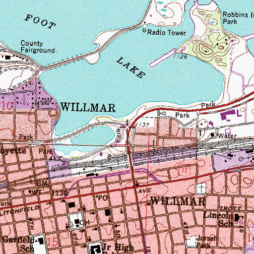 Topographic Map of Geology of the Willmar Region Historical Marker, MN