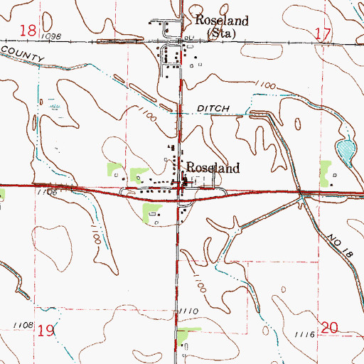 Topographic Map of Roseland Reformed Church, MN
