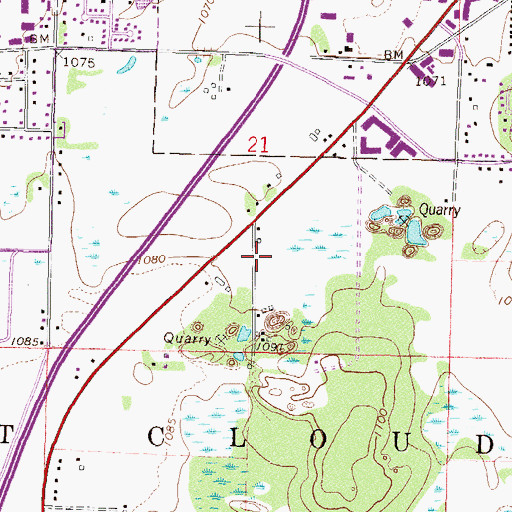 Topographic Map of Boulder Ridge Golf Club, MN