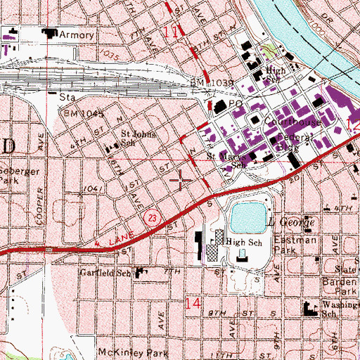 Topographic Map of Saint Cloud Medical Group Building, MN