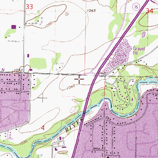 Topographic Map of Saint Cloud Express Care Center, MN
