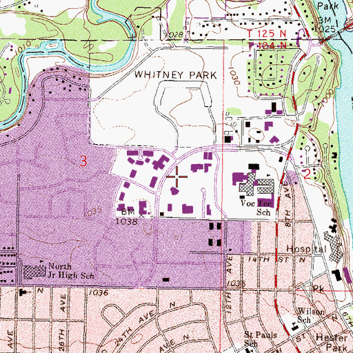 Topographic Map of Saint Cloud Ear Nose and Throat Clinic, MN