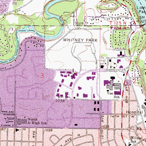 Topographic Map of Saint Cloud Orthopedic Associates Center, MN