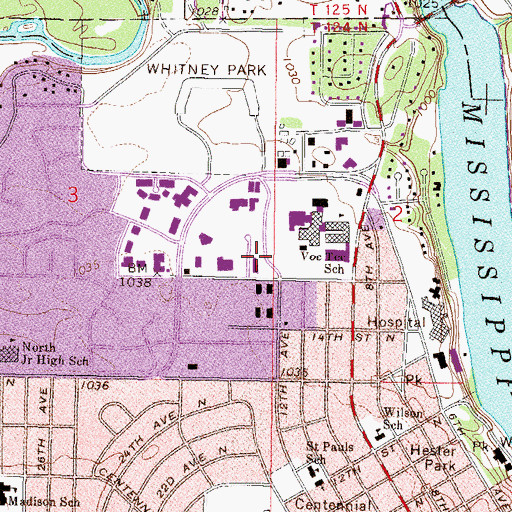 Topographic Map of Mid-Minnesota Family Practice Center, MN