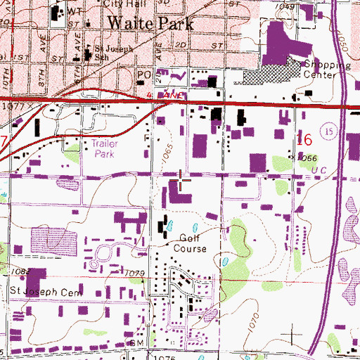 Topographic Map of Marketplace Shopping Center, MN
