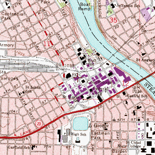 Topographic Map of Law Enforcement Center, MN