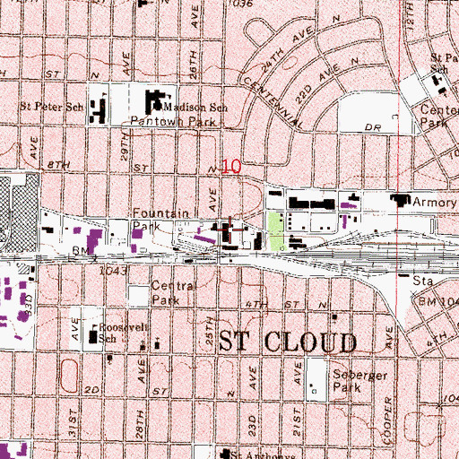 Topographic Map of Northgate Shopping Center, MN