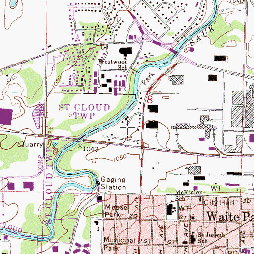 Topographic Map of Riverview Park, MN