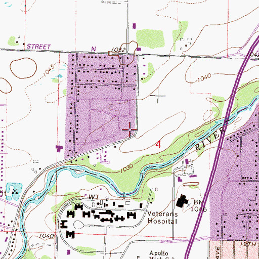 Topographic Map of Chantry Park, MN