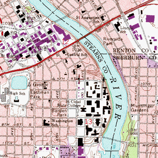 Topographic Map of University Lutheran Church, MN
