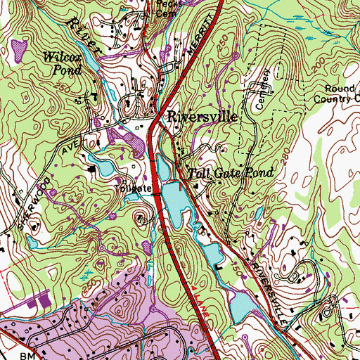 Topographic Map of East Branch Converse Pond Brook, CT