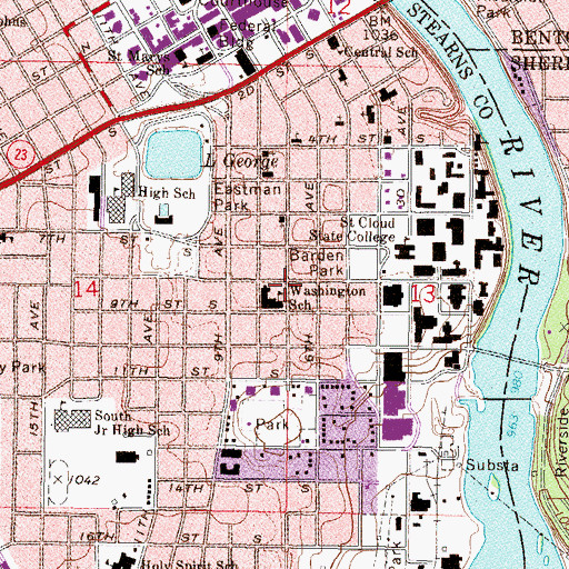 Topographic Map of Saint Cloud Orthodox Christian Church, MN
