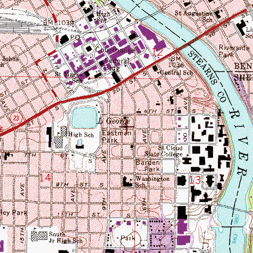 Topographic Map of Saint Robert Bellarmine Church, MN